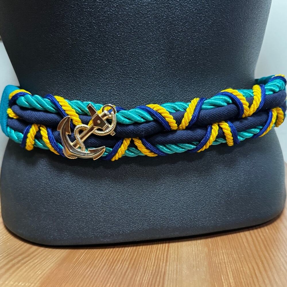 Vintage Braided Rope Belt Featuring A Signature Anchor-Style Accent Size: M